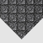 Faux Silver Floral Damaszwart, achtergrond Tissuepapier (Detail)