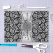 Faux Silver Floral Damaszwart, achtergrond Tissuepapier (Craft)