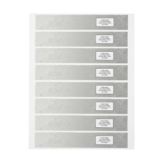 Faux Silver Foil Adreslabel Wikkel (Vel)