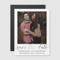 Faux Silver Foil Afbeelding Save the Date Magnets