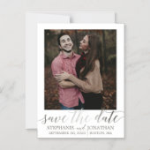 Faux Silver Foil Afbeelding Save the Date Magnets Magnetische Uitnodiging (Voorkant)