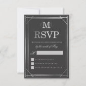 Faux Silver Foil Art Deco | Huwelijksreis RSVP (Voorkant)