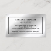 Faux Silver Foil Clothes Hanger Mode Stylist Visitekaartje (Achterkant)