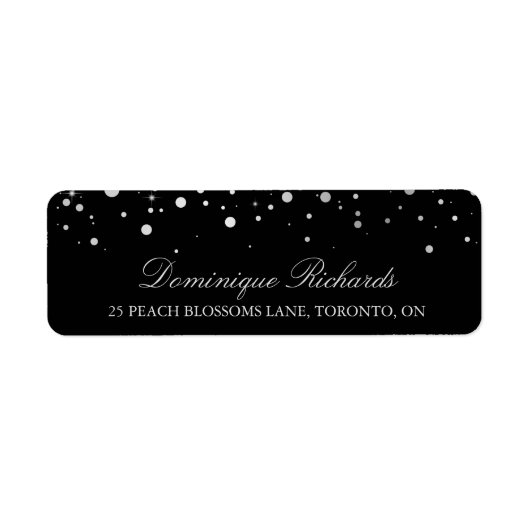 Faux Silver Foil Confetti Black & White I Etiket (Voorkant)