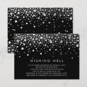 Faux Silver Foil Confetti Black Wishing Well Kaart (Voorkant / Achterkant)
