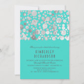Faux Silver Foil Confetti Blauwgroen Vrijgezellenf Kaart (Voorkant)