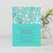 Faux Silver Foil Confetti Blauwgroen Vrijgezellenf Kaart (Staand voorkant)