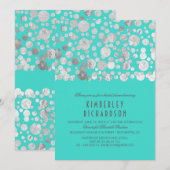 Faux Silver Foil Confetti Blauwgroen Vrijgezellenf Kaart (Voorkant / Achterkant)