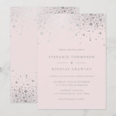 Faux Silver Foil Confetti Blush Pink Weddenschap Kaart (Voorkant / Achterkant)