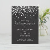 Faux Silver Foil Confetti Chalkboard repetitie Kaart (Staand voorkant)