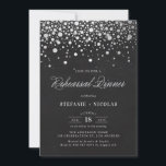 Faux Silver Foil Confetti Chalkboard repetitie Kaart<br><div class="desc">Rustische en elegante repetitieve uitnodiging voor een diner met faux zilveren folie confetti met een achtergrond van het karton. Deze uitnodiging is perfect voor formele en buitenshuis gehouden evenementen. Let op: er zal geen echte folie in de uitnodiging staan.</div>
