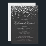 Faux Silver Foil Confetti Chalkboard repetitie Kaart<br><div class="desc">Rustische en elegante repetitieve uitnodiging voor een diner met faux zilveren folie confetti met een achtergrond van het karton. Deze uitnodiging is perfect voor formele en buitenshuis gehouden evenementen. Let op: er zal geen echte folie in de uitnodiging staan.</div>