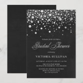 Faux Silver Foil Confetti Chalkboard Vrijgezellenf Kaart (Voorkant / Achterkant)