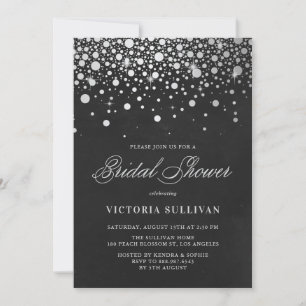 Faux Silver Foil Confetti Chalkboard Vrijgezellenf Kaart
