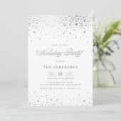 Faux Silver Foil Confetti Holiday Kaart (Staand voorkant)