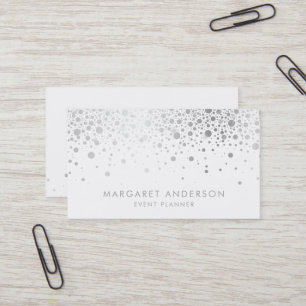 Faux Silver Foil Confetti Modern Visitekaartje