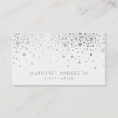 Faux Silver Foil Confetti Modern Visitekaartje (Voorkant)