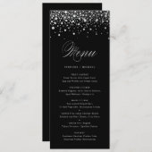 Faux Silver Foil Confetti Stippen Black Menu (Voorkant / Achterkant)
