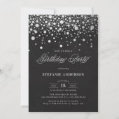 Faux Silver Foil Confetti Stippen Chalkboard Verja Kaart (Voorkant)