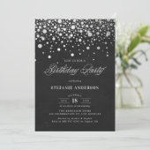 Faux Silver Foil Confetti Stippen Chalkboard Verja Kaart (Staand voorkant)