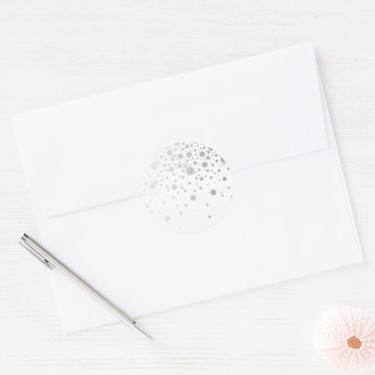 Faux Silver Foil Confetti Stippen Elegant Sticker (Envelop)
