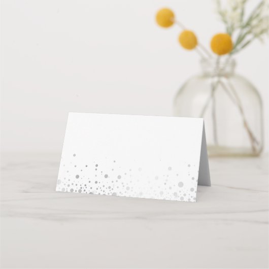 Faux Silver Foil Confetti Stippen | Moderne kaart Plaatskaartje (Achterkant)