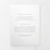 Faux Silver Foil Confetti Stippen White Wedding Drieluik Uitnodiging (Cover)