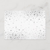 Faux Silver Foil Confetti White Wedding Details Informatiekaartje (Achterkant)