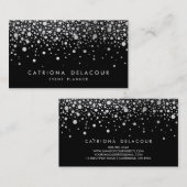 Faux Silver Foil Confetti | Zwart Visitekaartje (Voorkant / Achterkant)
