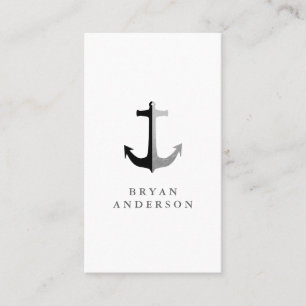 Faux Silver Foil en Black Anchor Visitekaartje