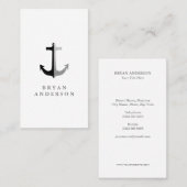 Faux Silver Foil en Black Anchor Visitekaartje (Voorkant / Achterkant)