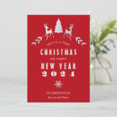 Faux Silver Foil en Red Merry kerstKaart Kaart (Staand voorkant)