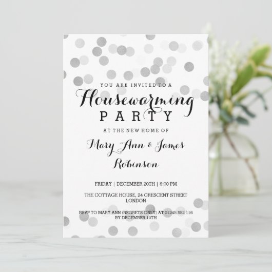 Faux Silver Foil Glitter Lights Kaart (Staand voorkant)