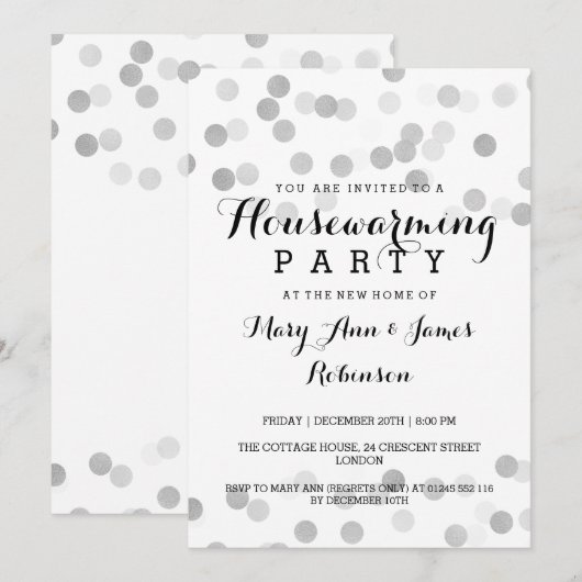 Faux Silver Foil Glitter Lights Kaart (Voorkant / Achterkant)