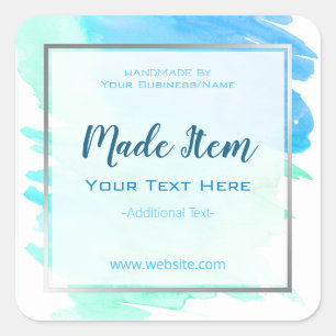 Faux Silver Foil Handmade Skin Care Business Vierkante Sticker
