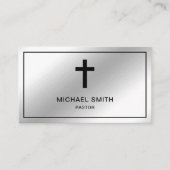 Faux Silver Foil Jesus Christus Cross pastor Visitekaartje (Voorkant)