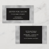 Faux Silver Foil Kijk naar zwart Visitekaartje (Voorkant / Achterkant)