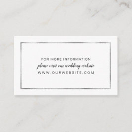 Faux Silver Foil Lijst bruiloft website, infokaart Informatiekaartje