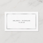 Faux Silver Foil Lijst bruiloft website, infokaart Informatiekaartje (Achterkant)