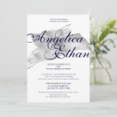 Faux Silver Foil, Modern Wedding Kaart (Staand voorkant)