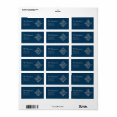 Faux Silver Foil Snowflake on Blue (geen echte Fol Etiket (Full Sheet)