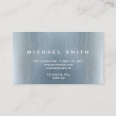 Faux Silver Foil Subtle Glitter Blue Visitekaartje (Achterkant)