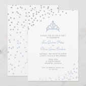Faux Silver Foil Tiara Quinceañera Party Kaart (Voorkant / Achterkant)