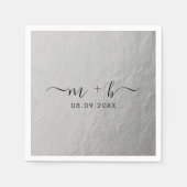 Faux Silver Foil Wedding Napkins Servet (Voorkant)