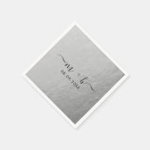 Faux Silver Foil Wedding Napkins Servet (Hoek)