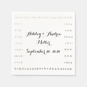 Faux Silver Foil White Arrows Patroon Servetten
