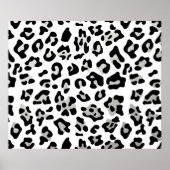 Faux Silver Foil - zwarte leopard - printerpatroon Poster (Voorkant)