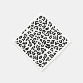 Faux Silver Foil - zwarte leopard - printerpatroon Servet (Hoek)