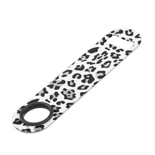 Faux Silver Foil - zwarte leopard - printerpatroon Speed Flessenopener