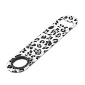 Faux Silver Foil - zwarte leopard - printerpatroon Speed Flessenopener (Achterkant Gekanteld)
